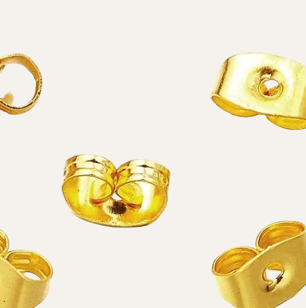 Achterkantjes oorbellen rvs goud (per paar) - Idhuna Jewels