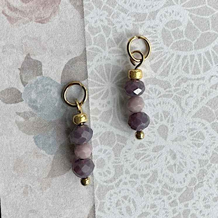 Stalen Bedels voor Oorringen Paars Lila facet Kraaltjes - Idhuna Jewels