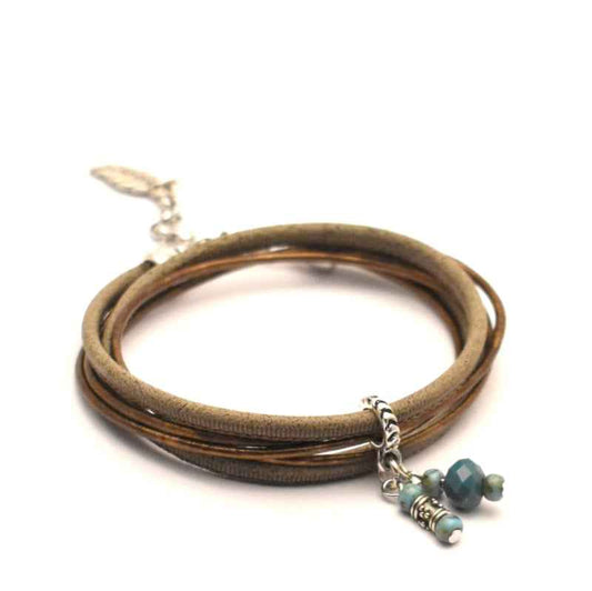 Bruine wikkelarmband dames - Idhuna Jewels