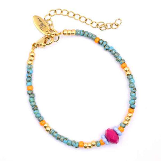 Dames kralen armband Miyuki turquoise Elisa - Idhuna Jewels