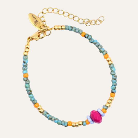 Dames kralen armband Miyuki turquoise Elisa - Idhuna Jewels