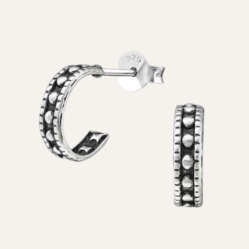 Dames Bali oorringen met dots 925 zilver - Idhuna Jewels