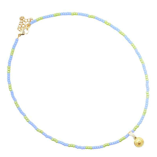 Dames Kralen Ketting Miyuki Lavendel Appeltjes Groen RVS - Idhuna Jewels