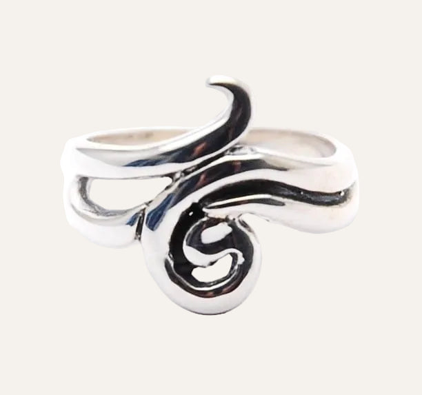 Damesring 925 zilver met swirl - Maat 16