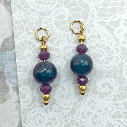 Groen Paarse Bedels Oorbellen Chloe