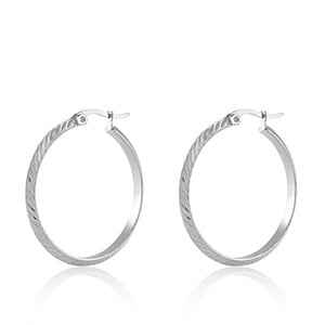 Grote oorringen creolen RVS zilver Odessa - 30 mm - Idhuna Jewels