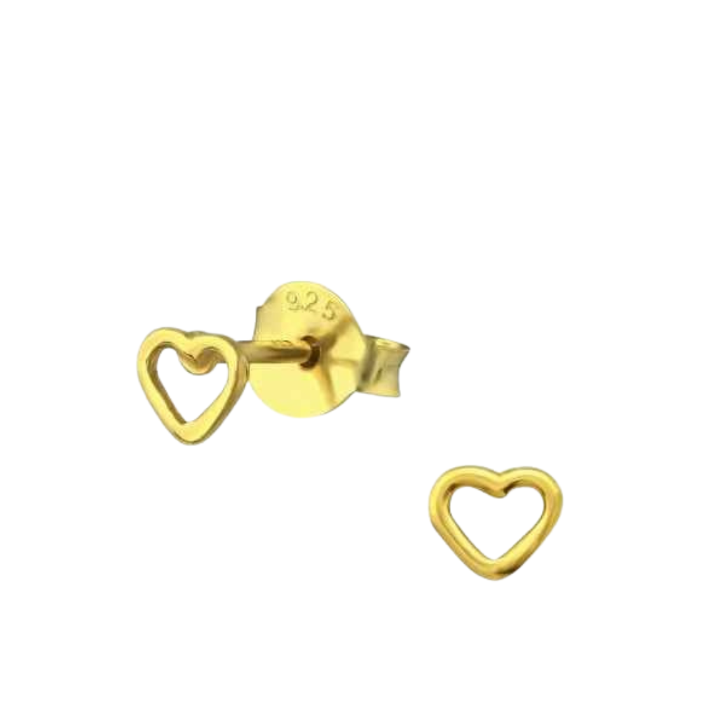Kleine hartjes Oorbellen 925 zilver Gold Plated