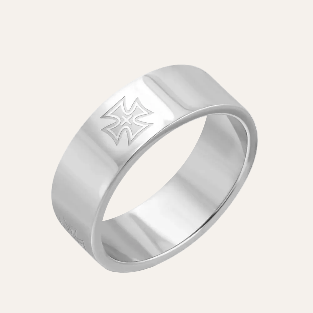 Knight's Cross RVS ring Iron Cross