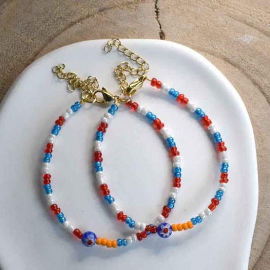 Koningsdag Holland Dutch Armband Rood Wit Blauw Staal goud - Idhuna Jewels
