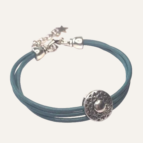 Leren armband dames turquoise - Idhuna Jewels