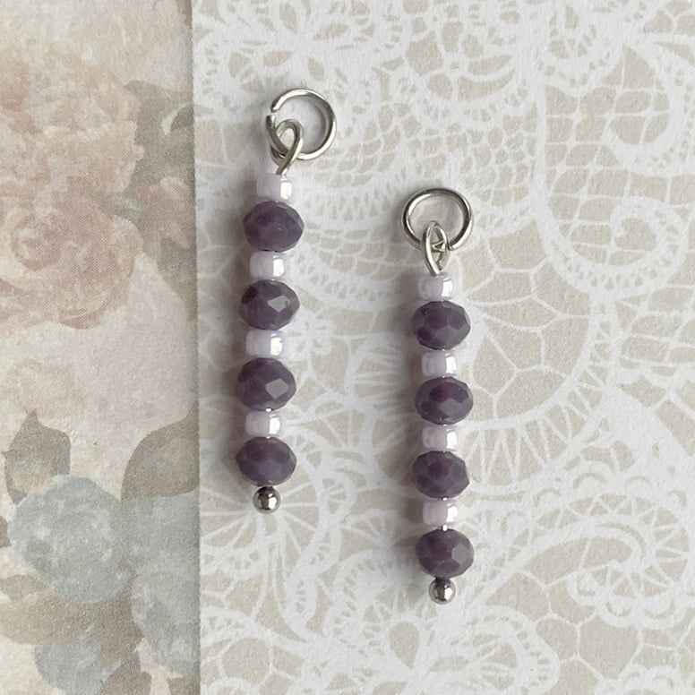 Losse bedels voor Oorringen zilver Kralen Lila Paars facet - Idhuna Jewels
