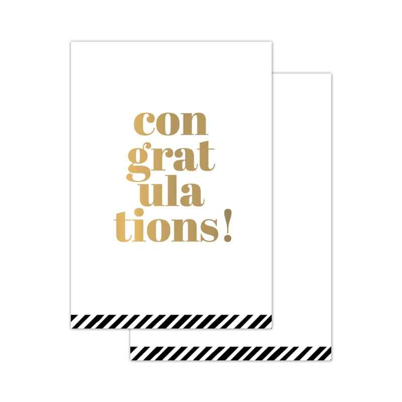 Mini wens kaartje wit met tekst - Congratulations! - Idhuna Jewels