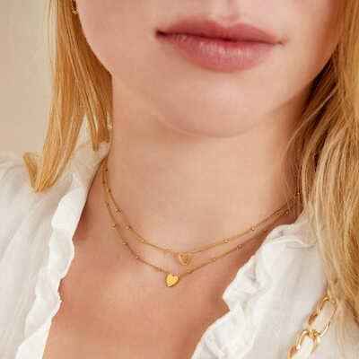 Minimalistische ketting dames staal open hart zilver - Idhuna Jewels