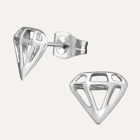 Oorbellen Knopjes Chirurgisch Staal Zilver Diamant - Idhuna Jewels