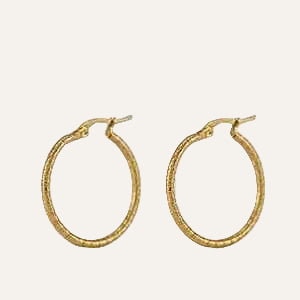 Oorringen Rvs goudkleurig 24 mm - Idhuna Jewels