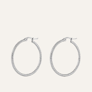 Oorringen groot RVS zilver dames Eva - 24 mm - Idhuna Jewels