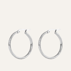 Oorringen groot staal dames zilver xxx - 24 mm - Idhuna Jewels