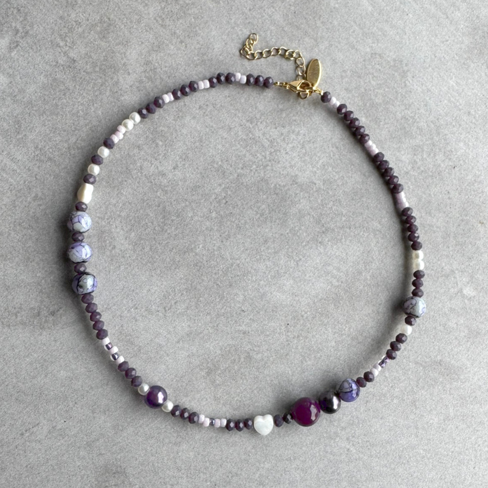 PAARSE KRALEN KETTING DAMES PURPLE SUE