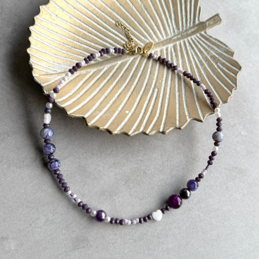 PAARSE KRALEN KETTING DAMES PURPLE SUE