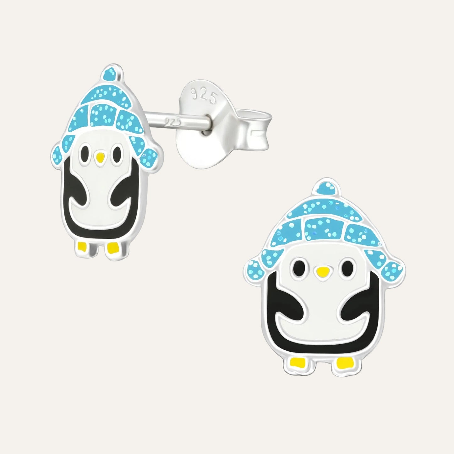 Pinguin kinder Oorbellen Knopjes 925 zilver - Idhuna Jewels