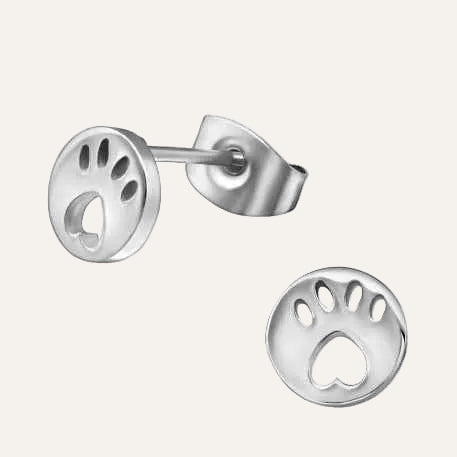 Pootafdruk oorbellen chirurgisch staal zilver - Idhuna Jewels