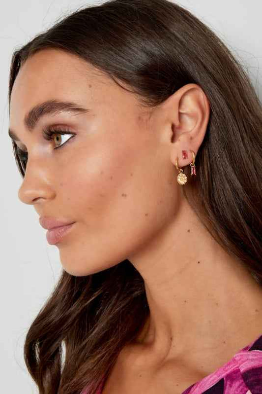 Rechthoekige Zirkonia Oorknoppen Stainless Steel zilver - Idhuna Jewels