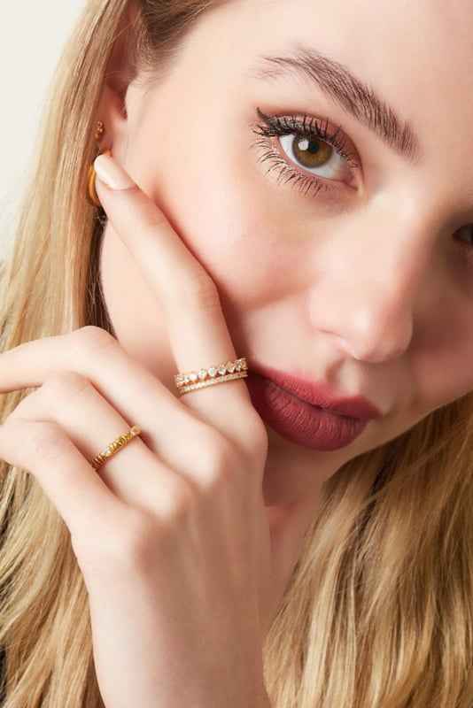 Ring Chirurgisch Staal Zilver Dames met Zirkonia's - Idhuna Jewels