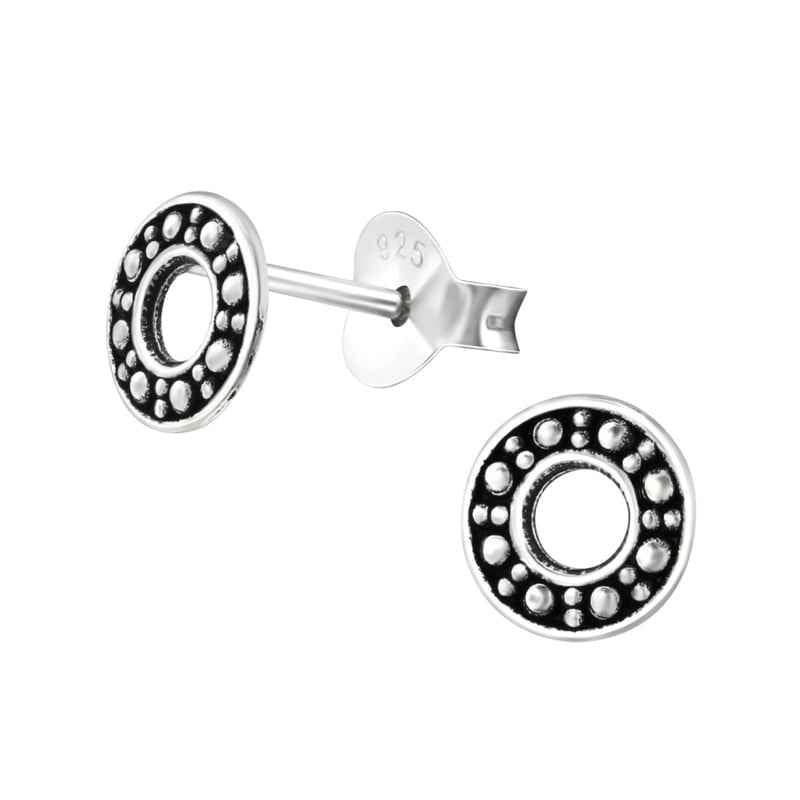 Ronde zilveren dames oorbellen Bali dots - Idhuna Jewels