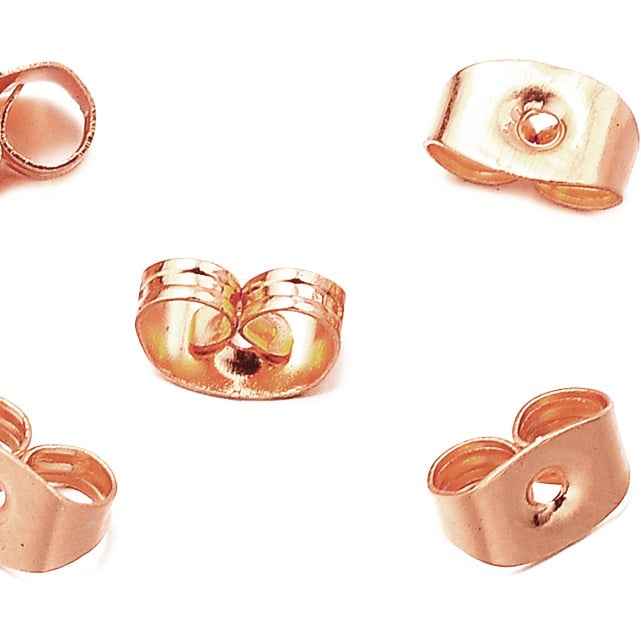 Stalen Achterkantjes (Vlindertjes) Oorbel rosé goud - Idhuna Jewels