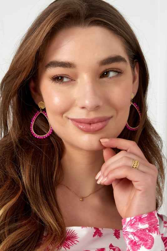 Stalen Ketting dames goud met hanger klein roosje - Idhuna Jewels