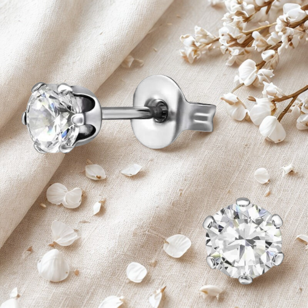 Stalen Zirkonia oorknopjes zilverkleurig Lola