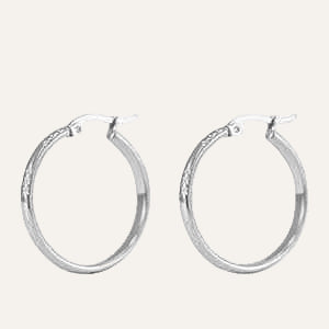 Stalen oorringen dames zilver - 28 mm