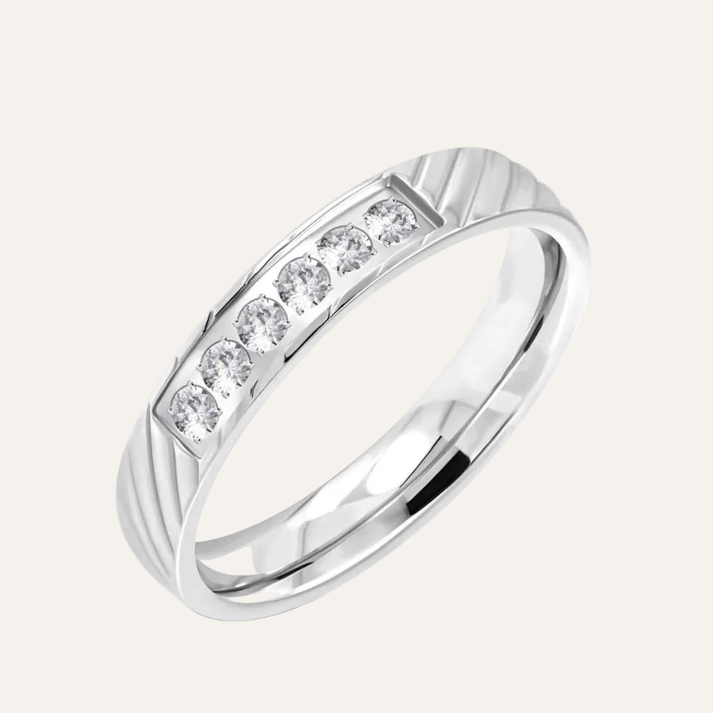 Stalen strass ring dames