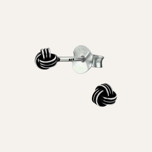 925 Zilveren Dames Oorbellen Knopjes Knoop - Idhuna Jewels