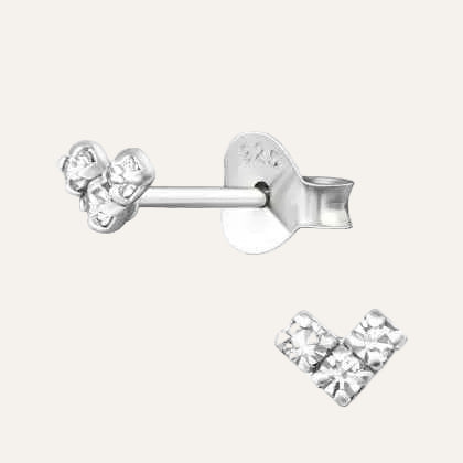 Zilveren Zirkonia Hartjes Oorknopjes Dames - Idhuna Jewels