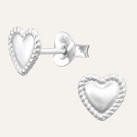 Zilveren hartjes Oorbellen sierlijke rand - Idhuna Jewels