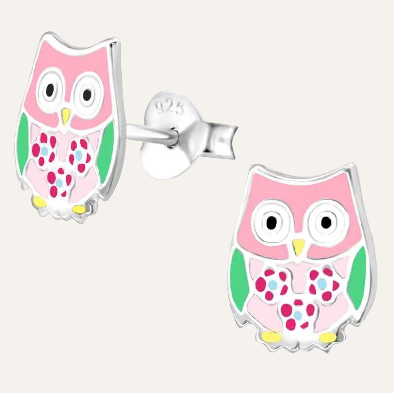 Zilveren kinder Uiltjes oorbellen - Idhuna Jewels