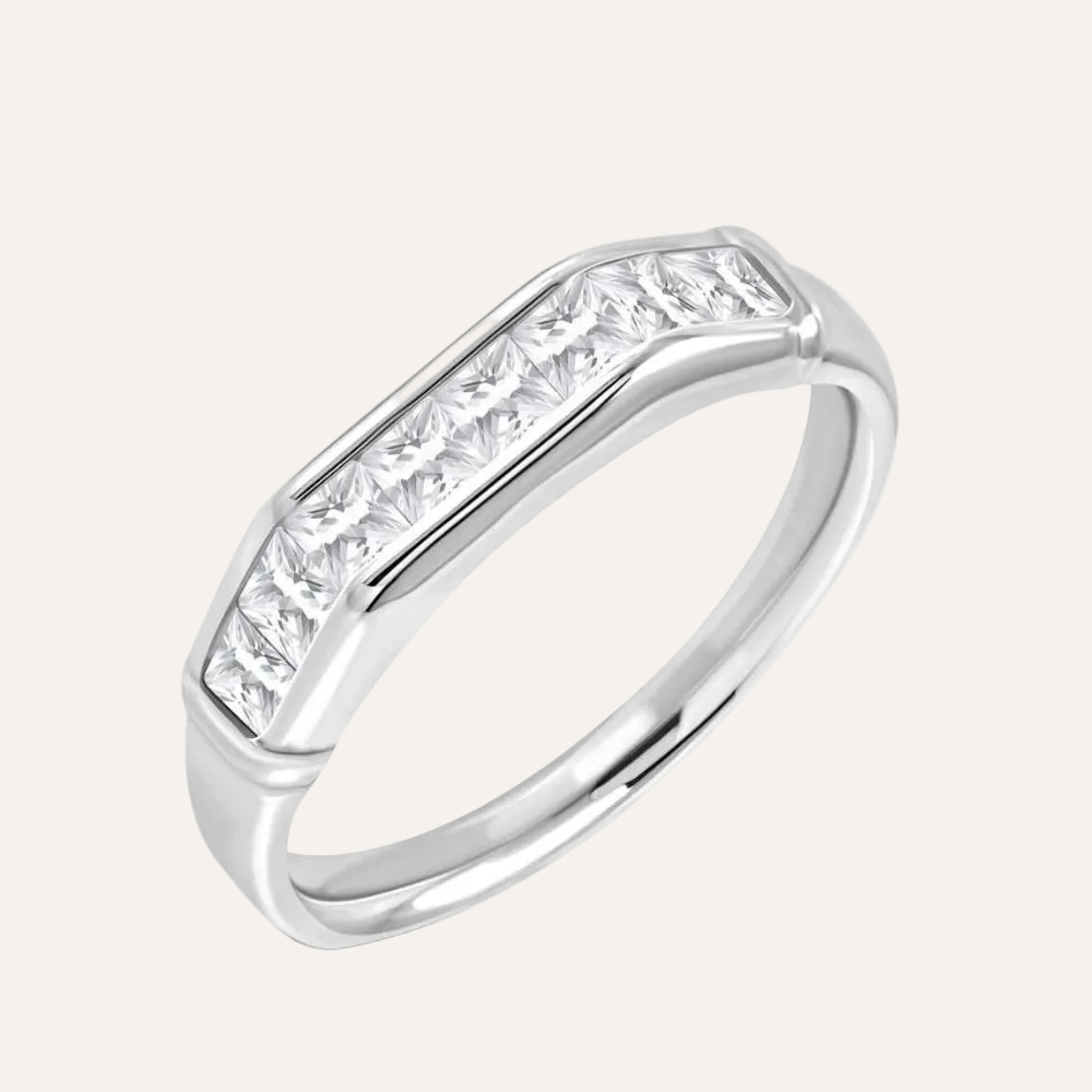 Zirkonia ring dames - Zilver staal