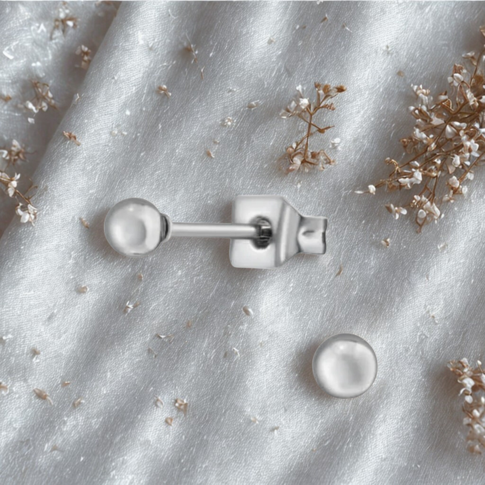 Zweerknopjes Zilver RVS 3 mm