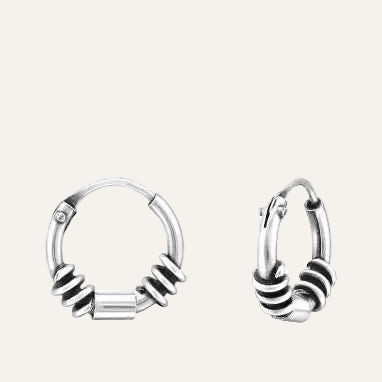 Bali oorringen Hoops 925 zilver 10 mm - Idhuna Jewels