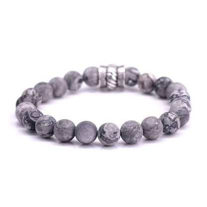 Fortuna Beads kralen armband Grijs Bali basic Jasper - Idhuna Jewels