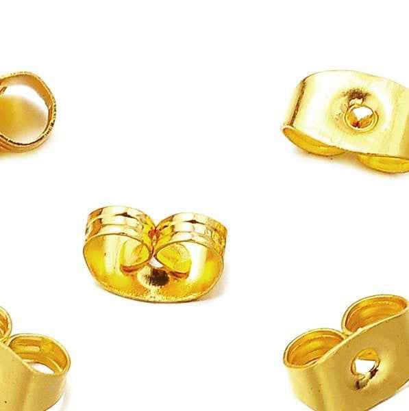 Achterkantjes oorbellen rvs goud (per paar) - Idhuna Jewels