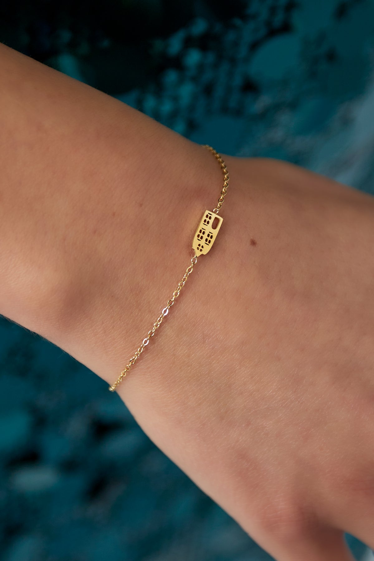 Huisje Amsterdam roestvrij stalen armband goudkleurig