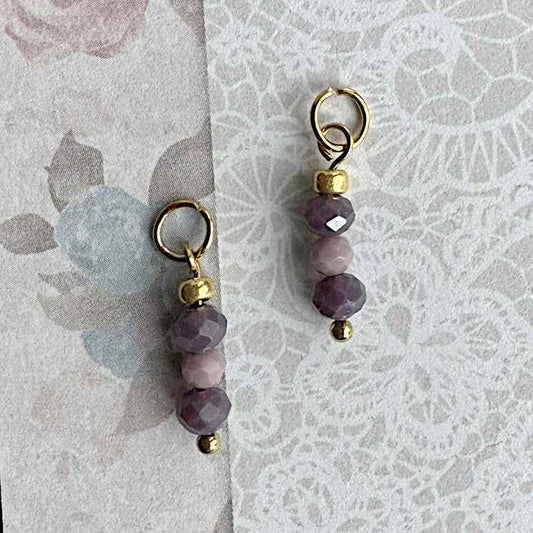 Stalen Bedels voor Oorringen Paars Lila facet Kraaltjes - Idhuna Jewels