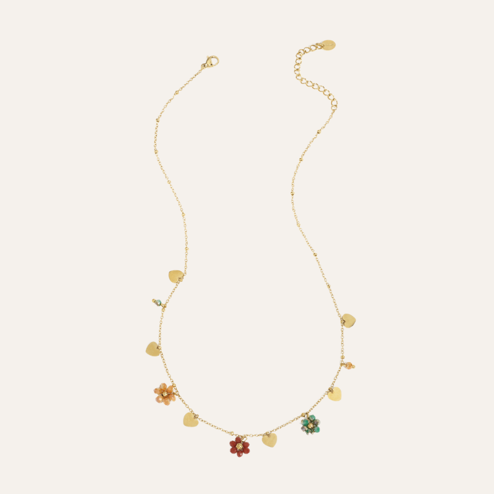 Bloemen Ketting Roestvrij Staal Goud Festival