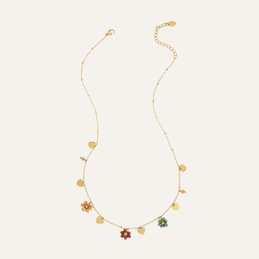 Bloemen Ketting Roestvrij Staal Goud Festival