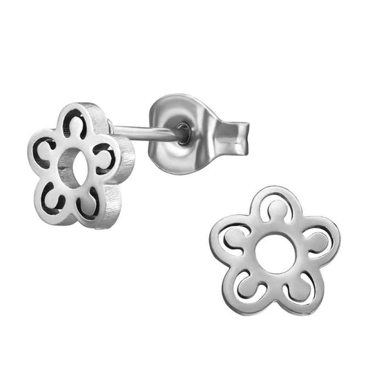 Bloemetjes Oorbellen Knopjes Staal - Idhuna Jewels