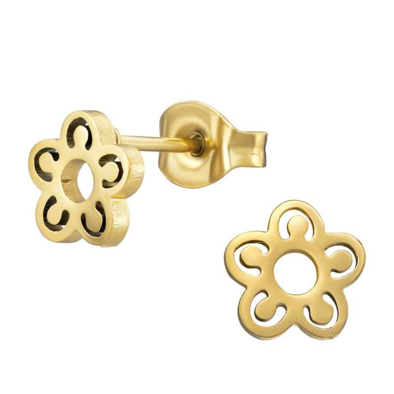 Bloemetjes Oorbellen Knopjes Staal - Idhuna Jewels