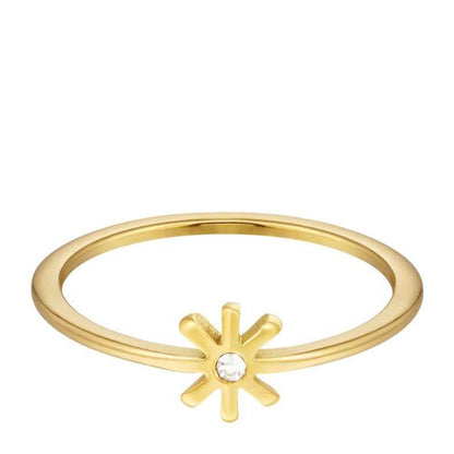 Bloemetjes Ring Staal Goud Dames - Idhuna Jewels