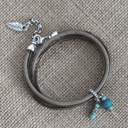 Bruine wikkelarmband dames - Idhuna Jewels